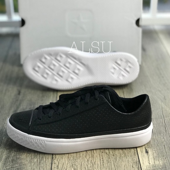 Converse Ctas Modern OX Leather Black White W AUTH - Picture 6 of 8